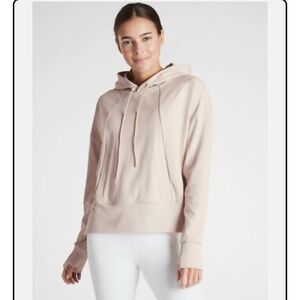 Athleta Mission Hoodie Abalone Grey SIZE XS Athleisure Loungewear Neutral  READ